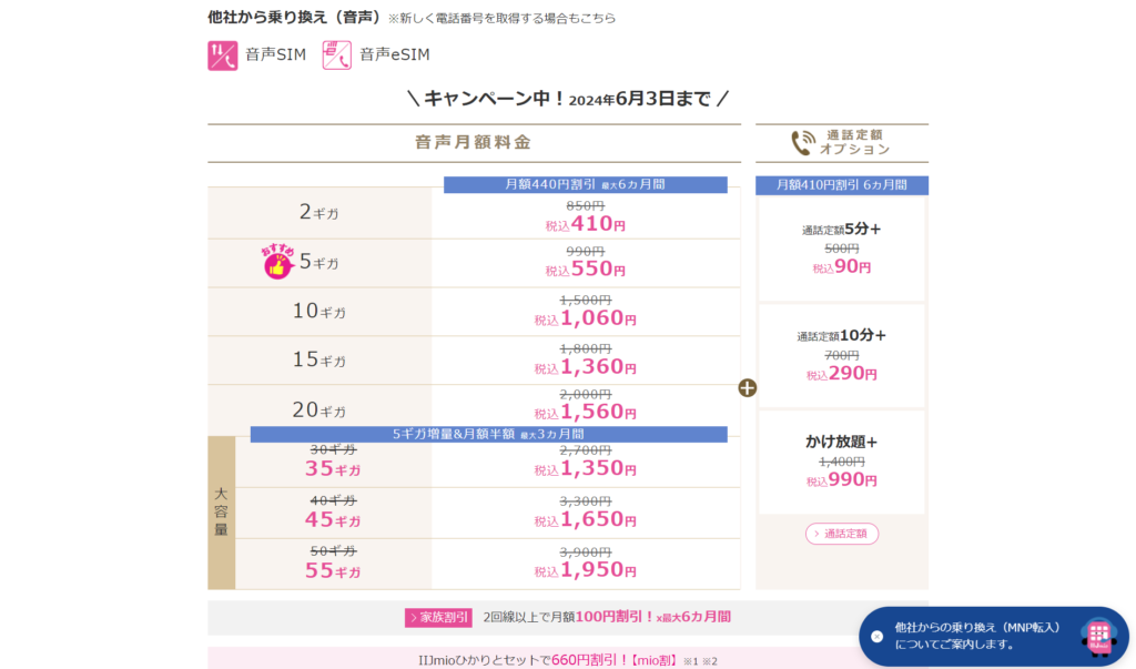 IIJmioの料金・プラン